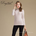 Inner Mongolian Handmade Knit Cashmere Women High Neck Knit Wool Sweater Custom Patterns Design